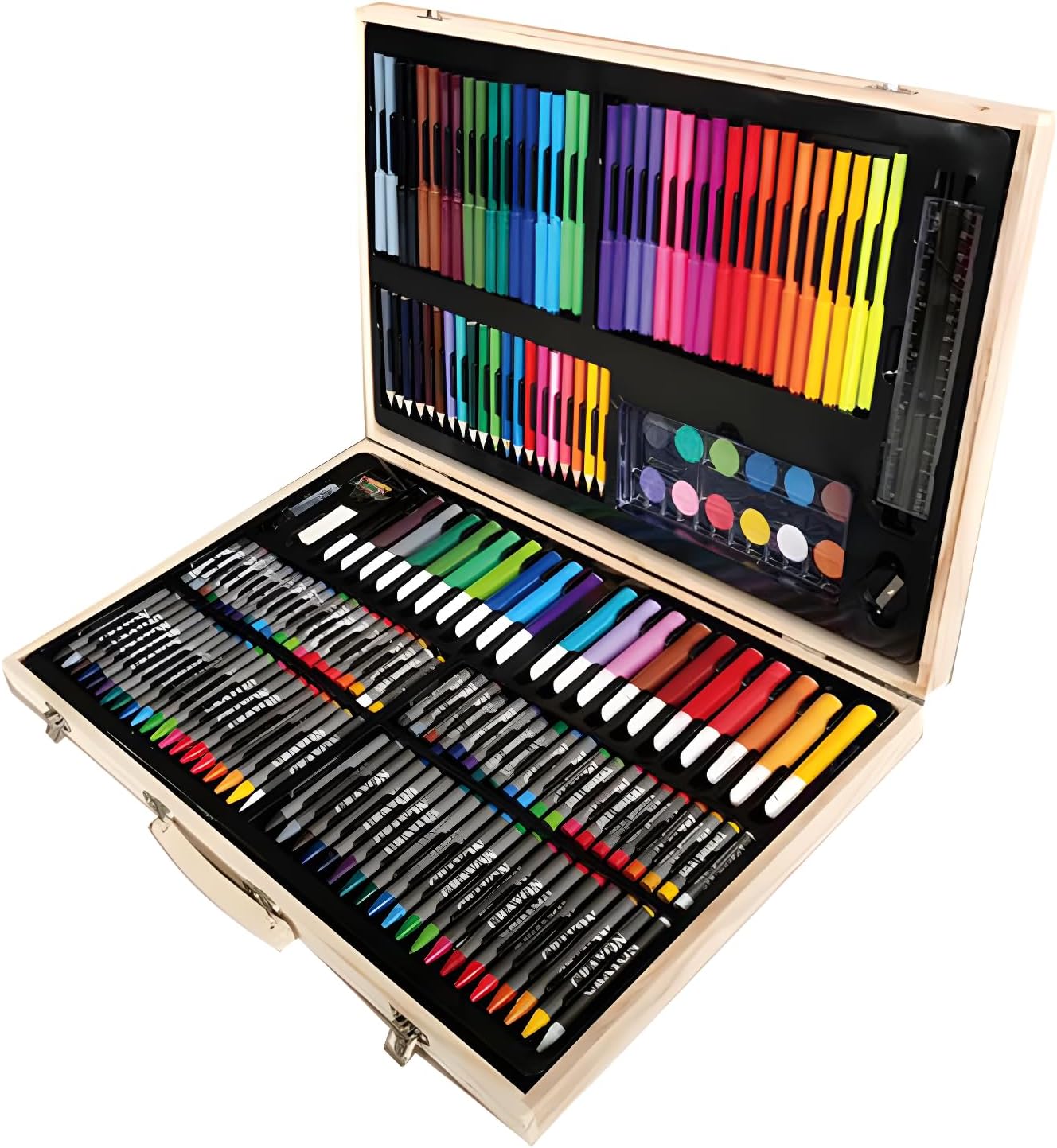 RLS 180-delni Dečiji Deluxe Drveni Prijenosni Umetnički Set za Bojenje i Slikanje - Image 3