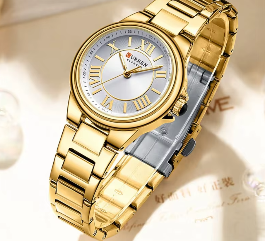 Curren 9091-Golden Crown Woman Watch - Image 3