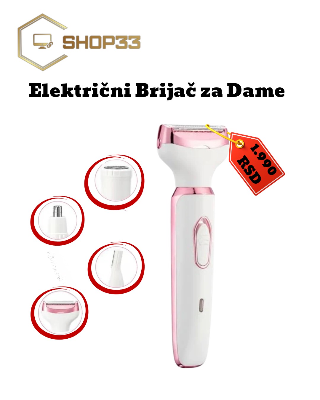4 u 1 električni brijač za dame Lunatrim