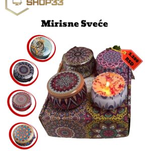 Set od 4 Mirisne Sveće u Dekorativnim Limenkama