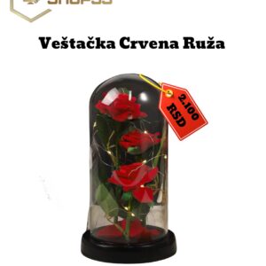 Aparat-za-Kosu_15-1.jpg Veštačka Crvena Ruža u Staklenoj Kupoli