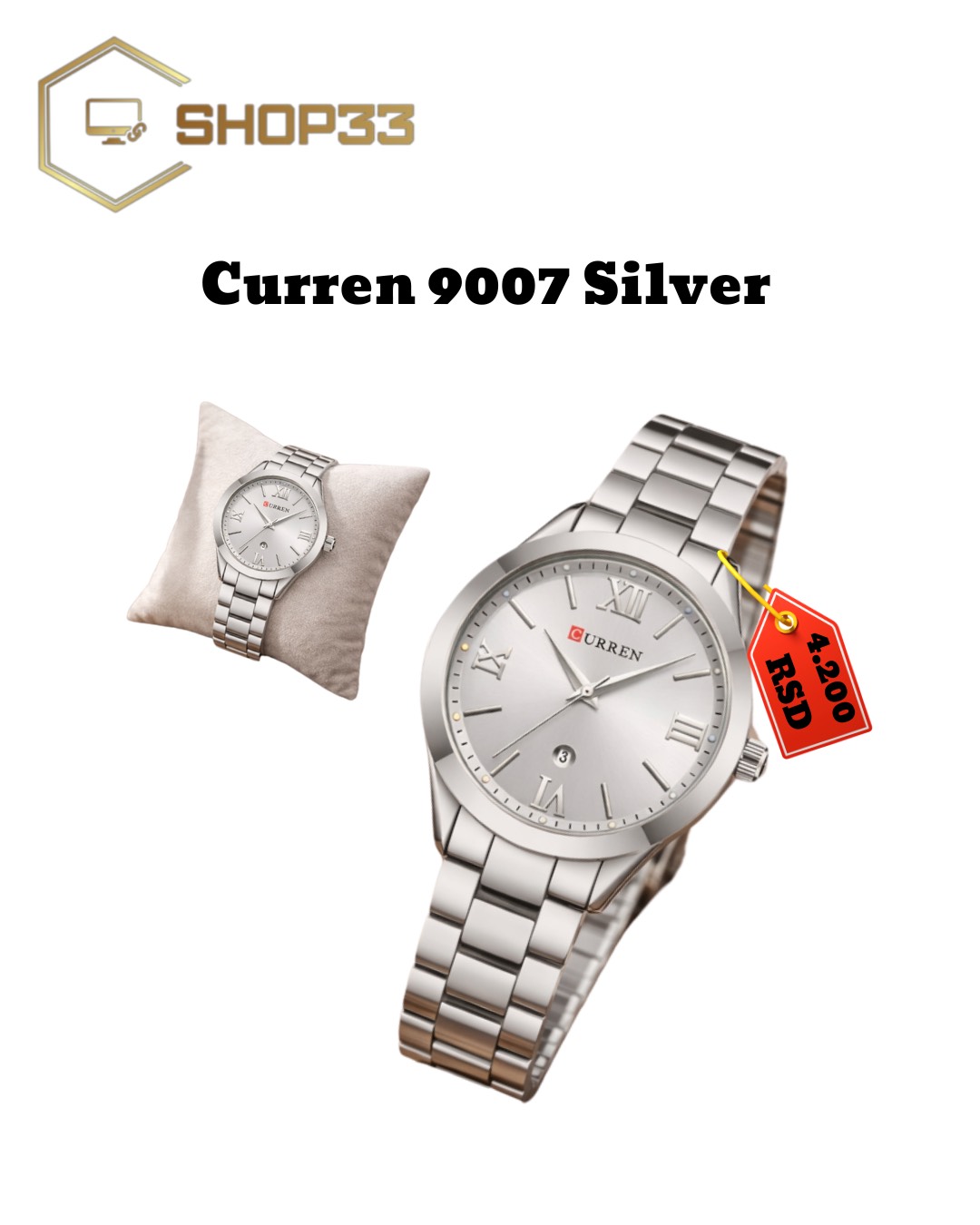 Curren 9007 Silver - Pure Elegance Woman Watch