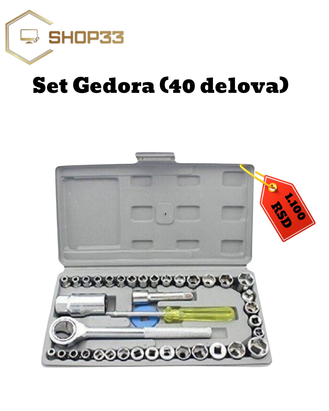 Alat set gedora 40 komada od nerđajučeg čelika