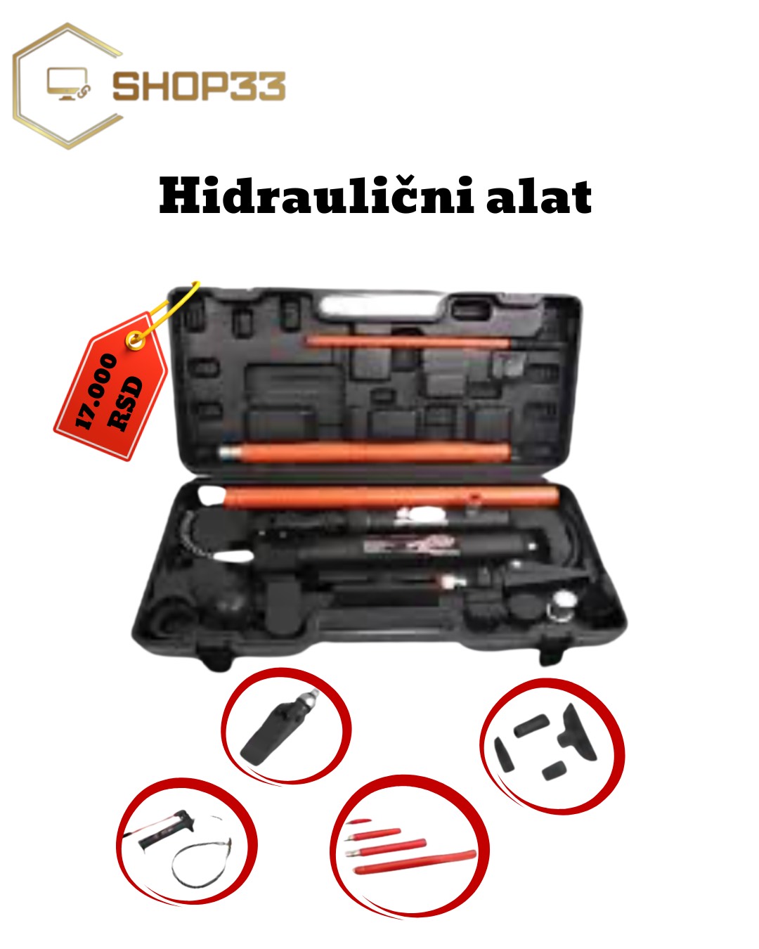 Hidraulični alat Panter 10 tona – profesionalni set za izvlačenje