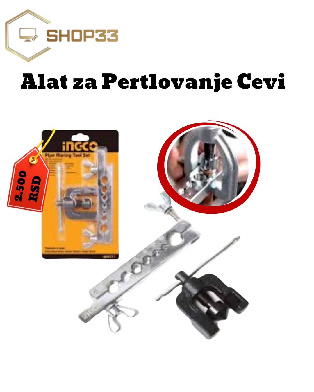Alat za pertlovanje cevi DINGQI – 5–18 mm