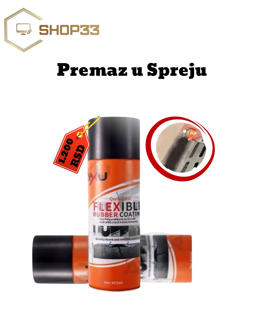 Fleksibilni Gumeni Premaz u Spreju (450 ml)