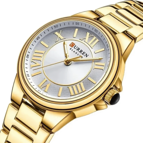 Curren 9091-Golden Crown Woman Watch - Image 4